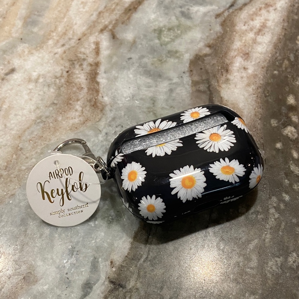 Simply Southern AirPod Keyfob - White and Gold
